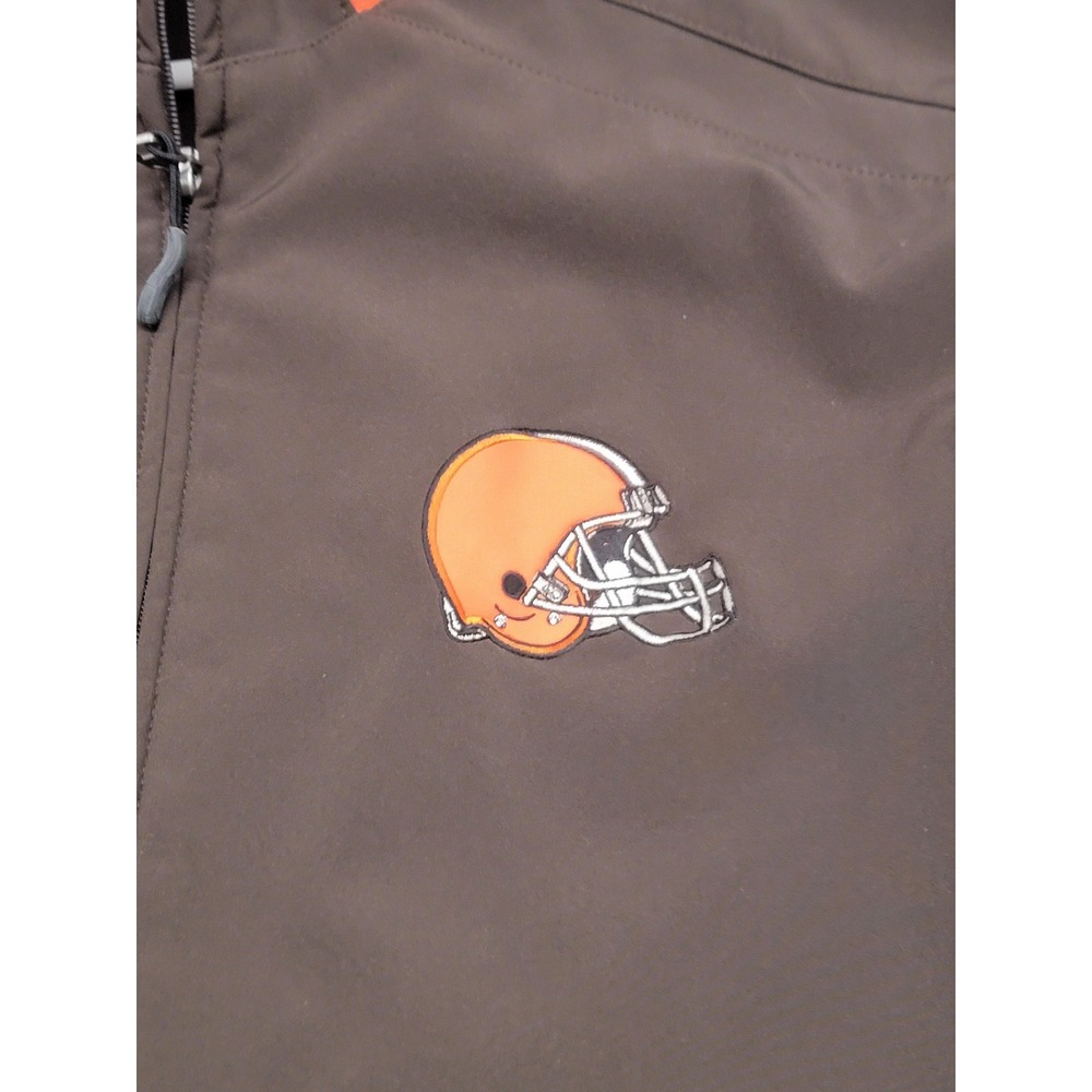 Cleveland Browns Jacket Mens Large Brown NFL Football Reebok On Field Softshell - Picture 3 of 16